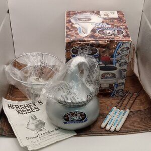 HERSHEYS Kisses DESSERT FONDUE 100th Anniversary Kit Candy BOWL w/Forks 2007
